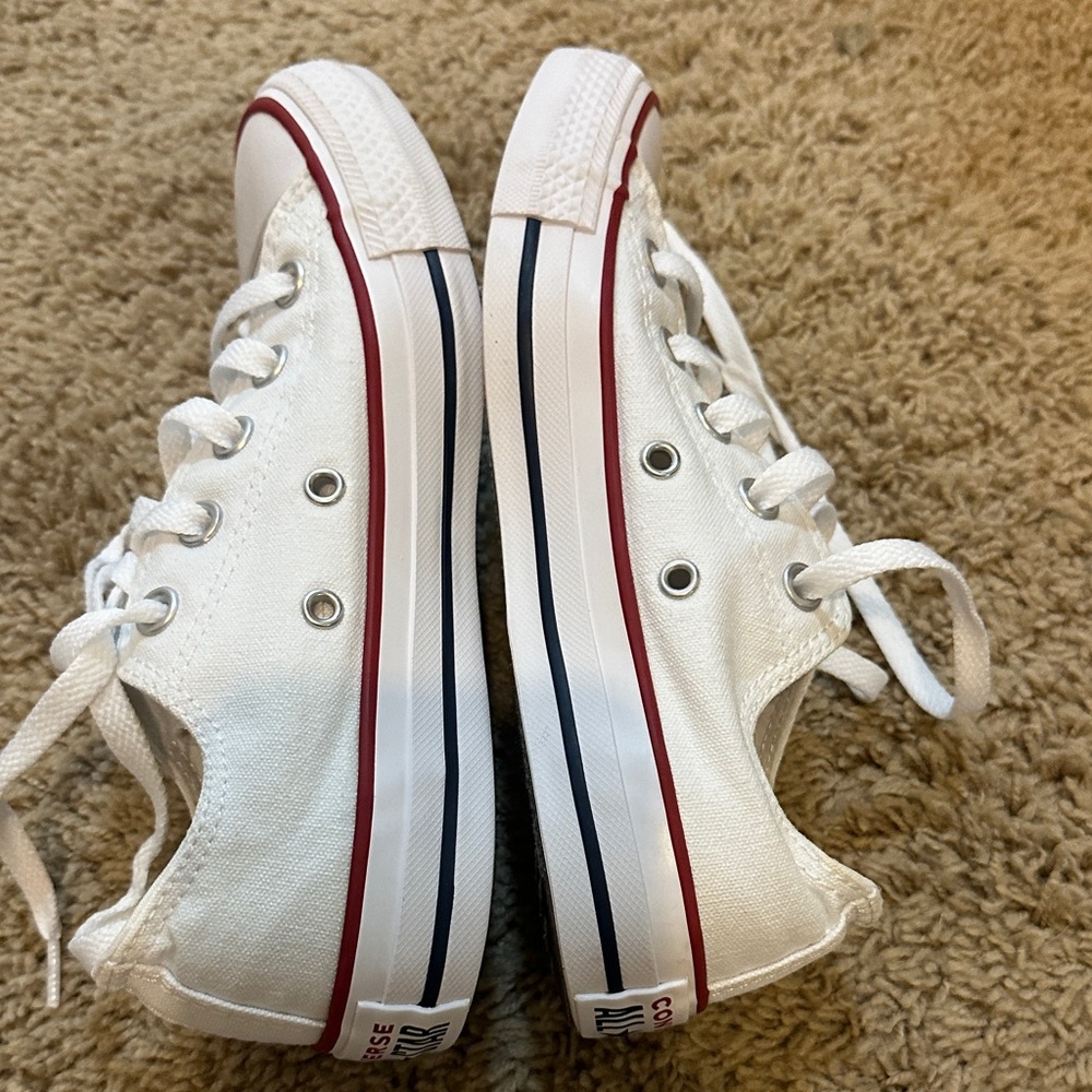 Converse White and Red Low-Top Sneakers - Picture 8 of 12
